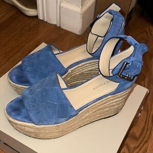 Marc Fisher Blue Espadrille Wedges
